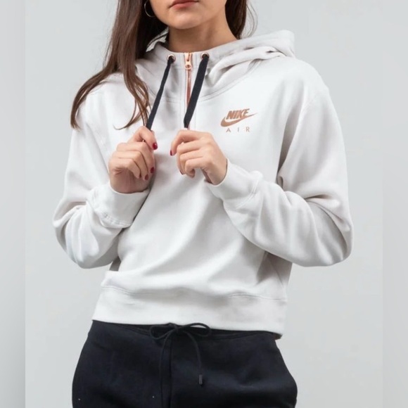Nike Cream Relaxed Fit Hoodie Sweatshirt - Picture 1 of 8